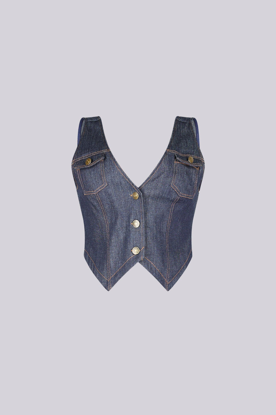 Cyra Indigo Denim Vest Top