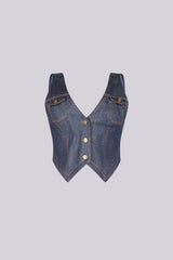 Cyra Indigo Denim Vest Top