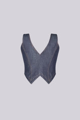 Cyra Indigo Denim Vest Top