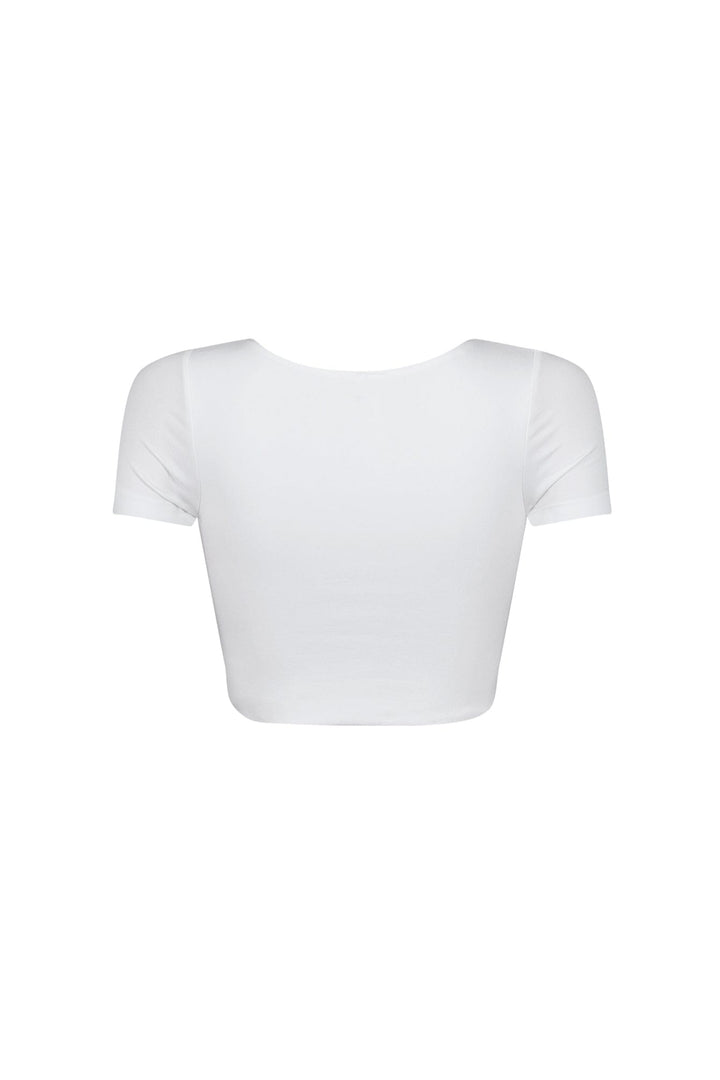 Amina Short Sleeve Double Layered Crop Top