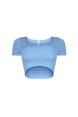 Amina Short Sleeve Double Layered Crop Top
