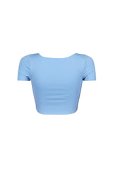 Amina Short Sleeve Double Layered Crop Top
