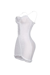 Elizabeth Mesh Tank Cutout Ruffle Mini Dress
