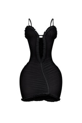 Elizabeth Mesh Tank Cutout Ruffle Mini Dress