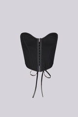 Modern Black Lace Up Corset Top