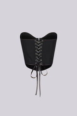 Modern Black Lace Up Corset Top