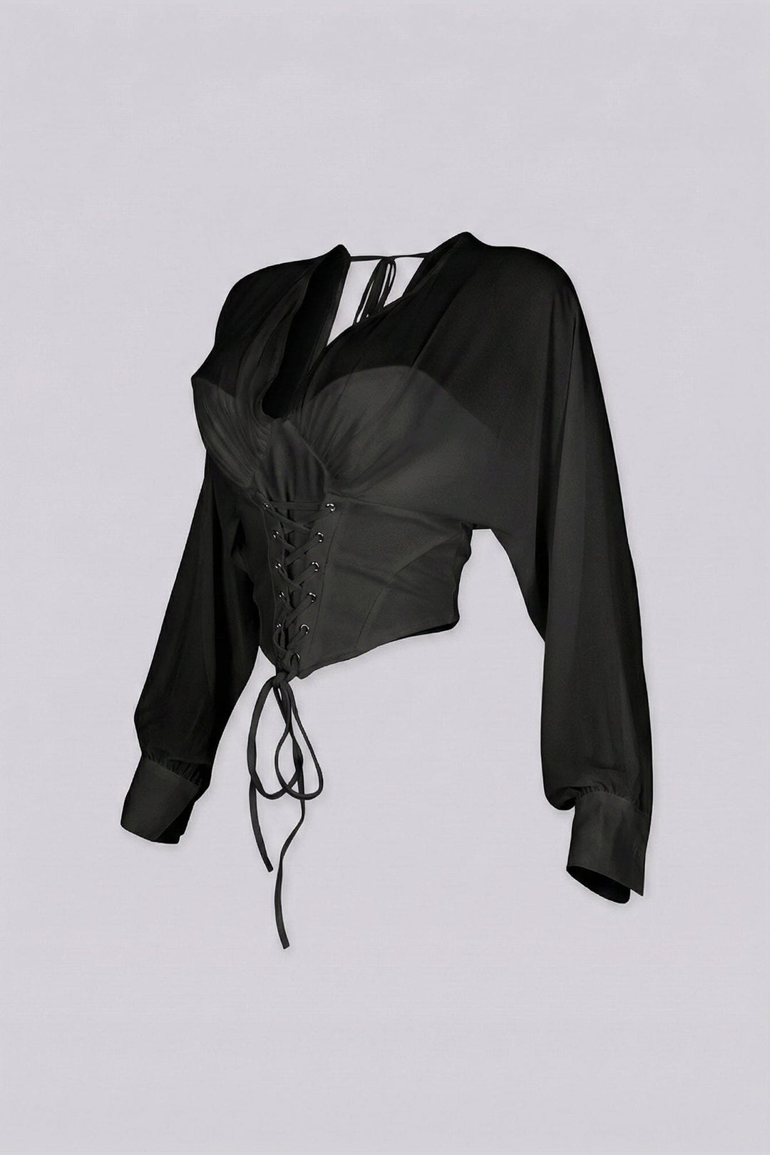 Tie Me Up Sheer Long Sleeve Top