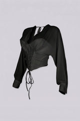 Tie Me Up Sheer Long Sleeve Top