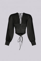 Tie Me Up Sheer Long Sleeve Top