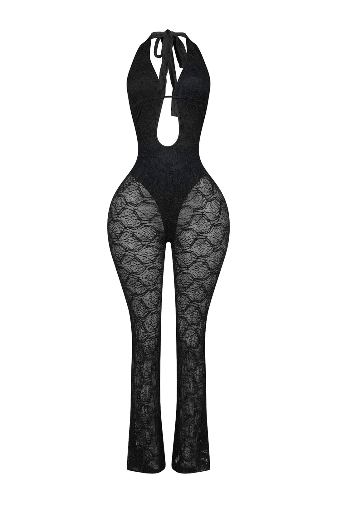 Laylin Halter Lace Cutout Jumpsuit