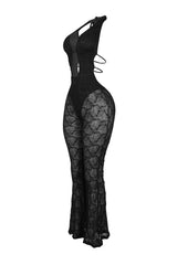 Laylin Halter Lace Cutout Jumpsuit