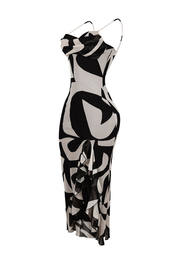 Jayden Mesh Print Padded Bustier Dress
