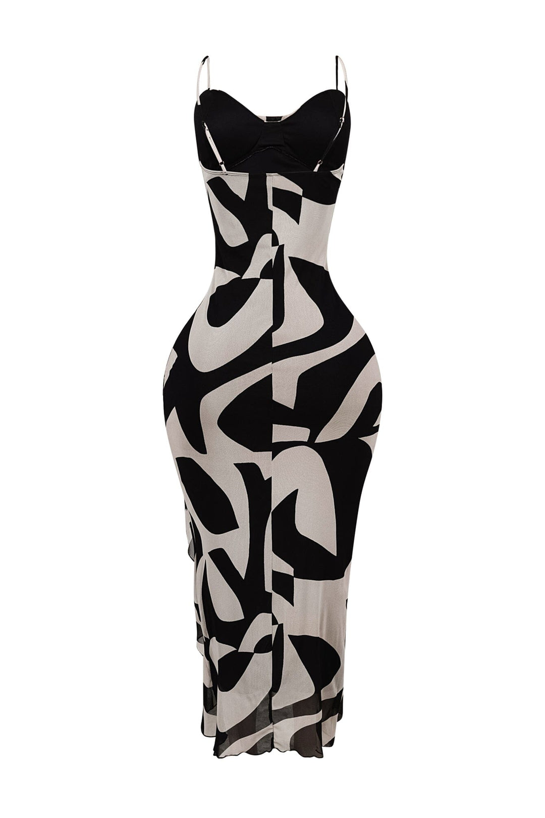 Jayden Mesh Print Padded Bustier Dress