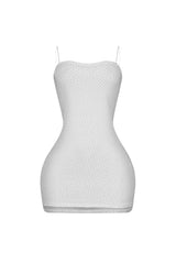 Adrian Mesh Tank Rhinestone Mini Dress