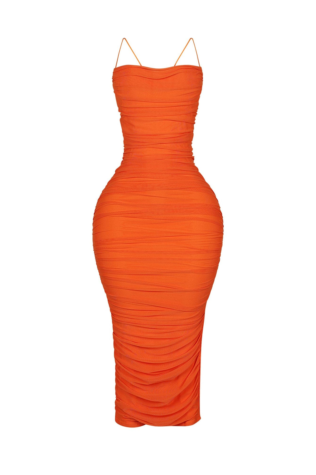 Alyssa Mesh Ruched Midi Dress