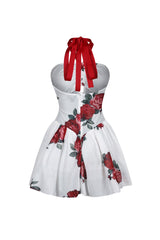 Cassandra Floral Halter Flare Mini Dress