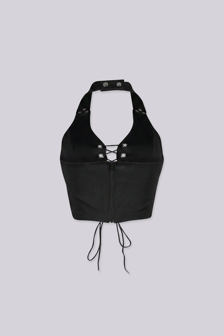 Raven Lace Up Halter Top
