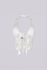 Flora Floral Lace Halter Crop Top