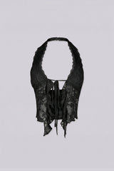 Flora Floral Lace Halter Crop Top