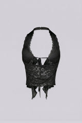 Flora Floral Lace Halter Crop Top
