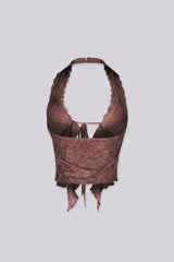 Flora Floral Lace Halter Crop Top