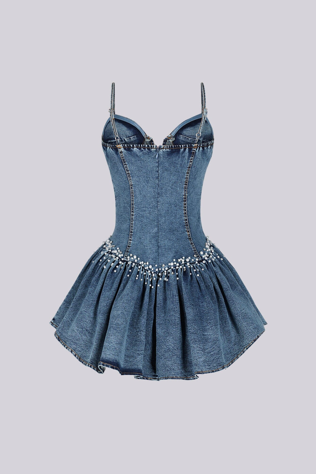 Maribel Pearl Denim Mini Dress