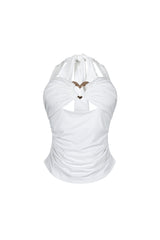 Micah Heart Metal Halter Top