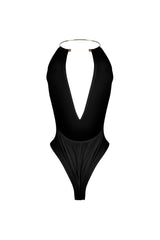 Nico Gold Choker Deep V Bodysuit