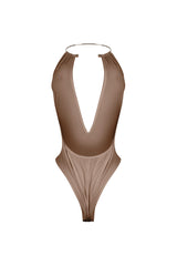 Nico Gold Choker Deep V Bodysuit
