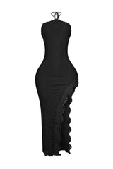 Shae Lace Halter Slit Maxi Dress