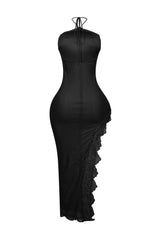 Shae Lace Halter Slit Maxi Dress