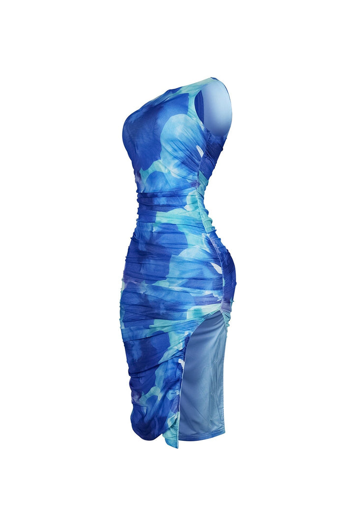 Nevada Mesh Print Sleeveless Midi Dress