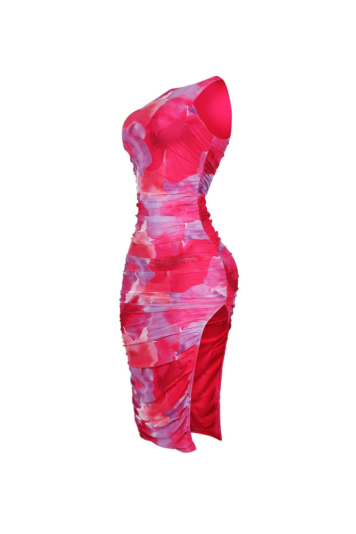 Nevada Mesh Print Sleeveless Midi Dress
