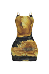 Luciana Mesh Floral Print Mini Dress