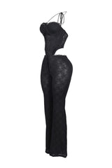 Nevaeh Mesh Lace Halter Padded Jumpsuit