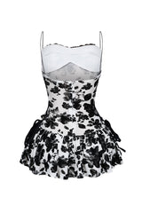 Elisa Mesh Burnout Lace Up Mini Dress