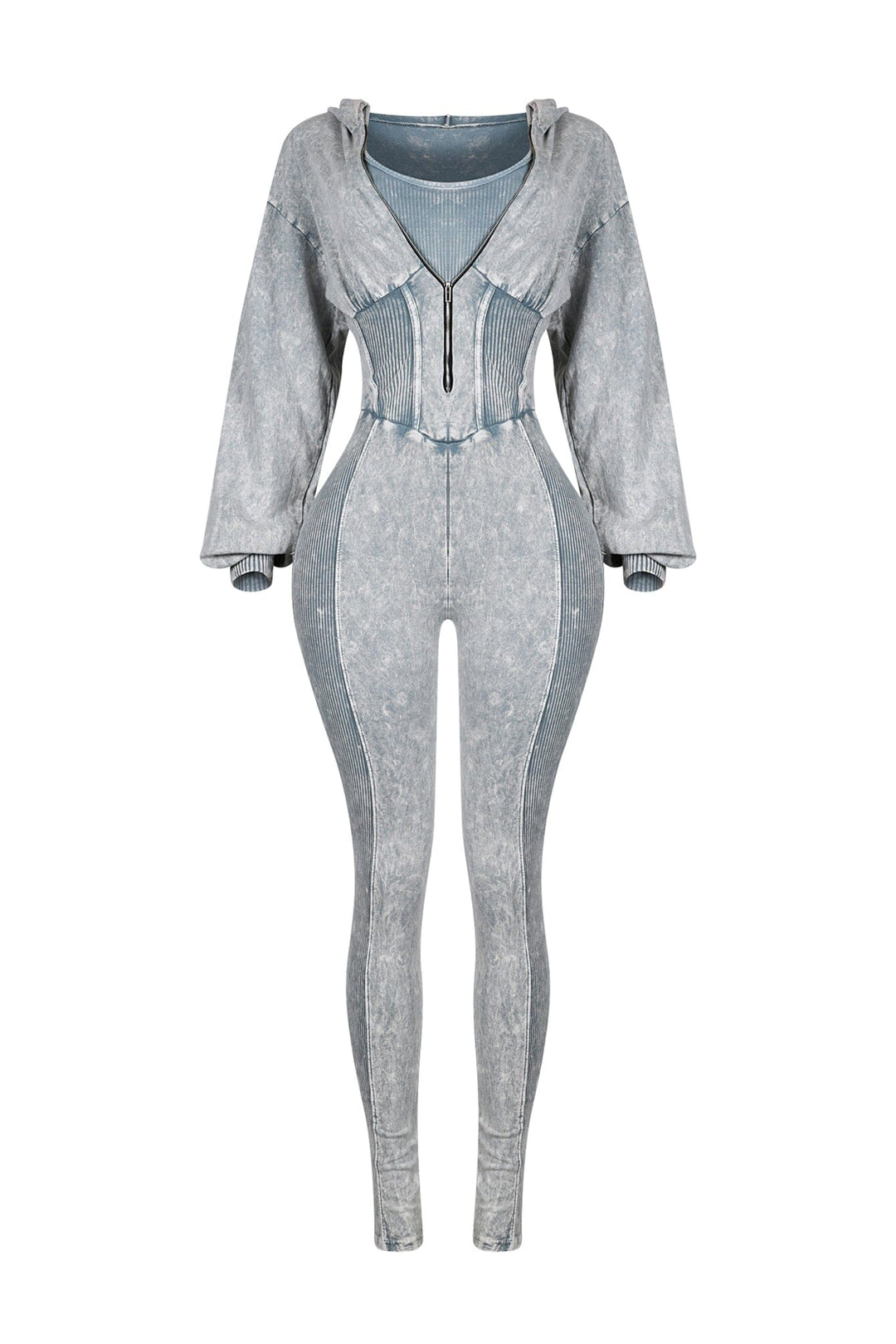 Margaret Mineral Washed Zipper Jumpsuit
