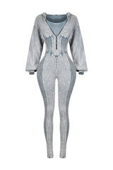 Margaret Mineral Washed Zipper Jumpsuit