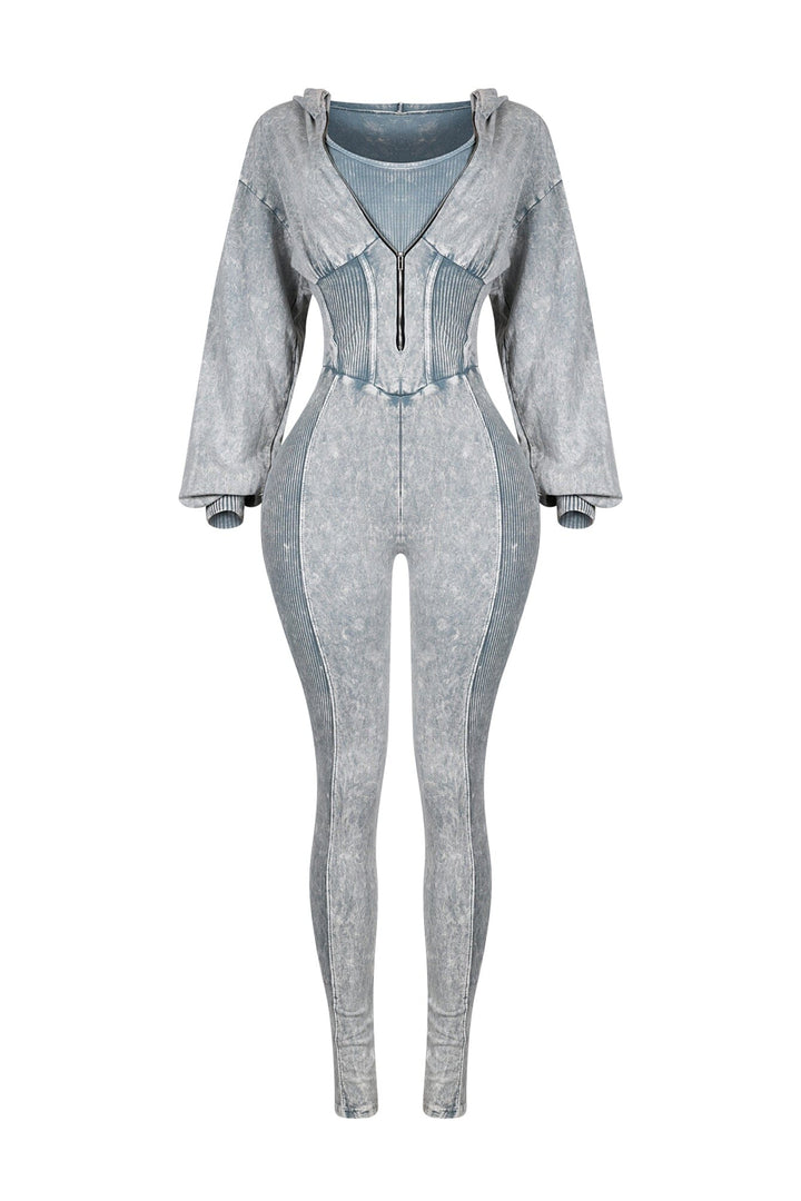 Margaret Mineral Washed Zipper Jumpsuit