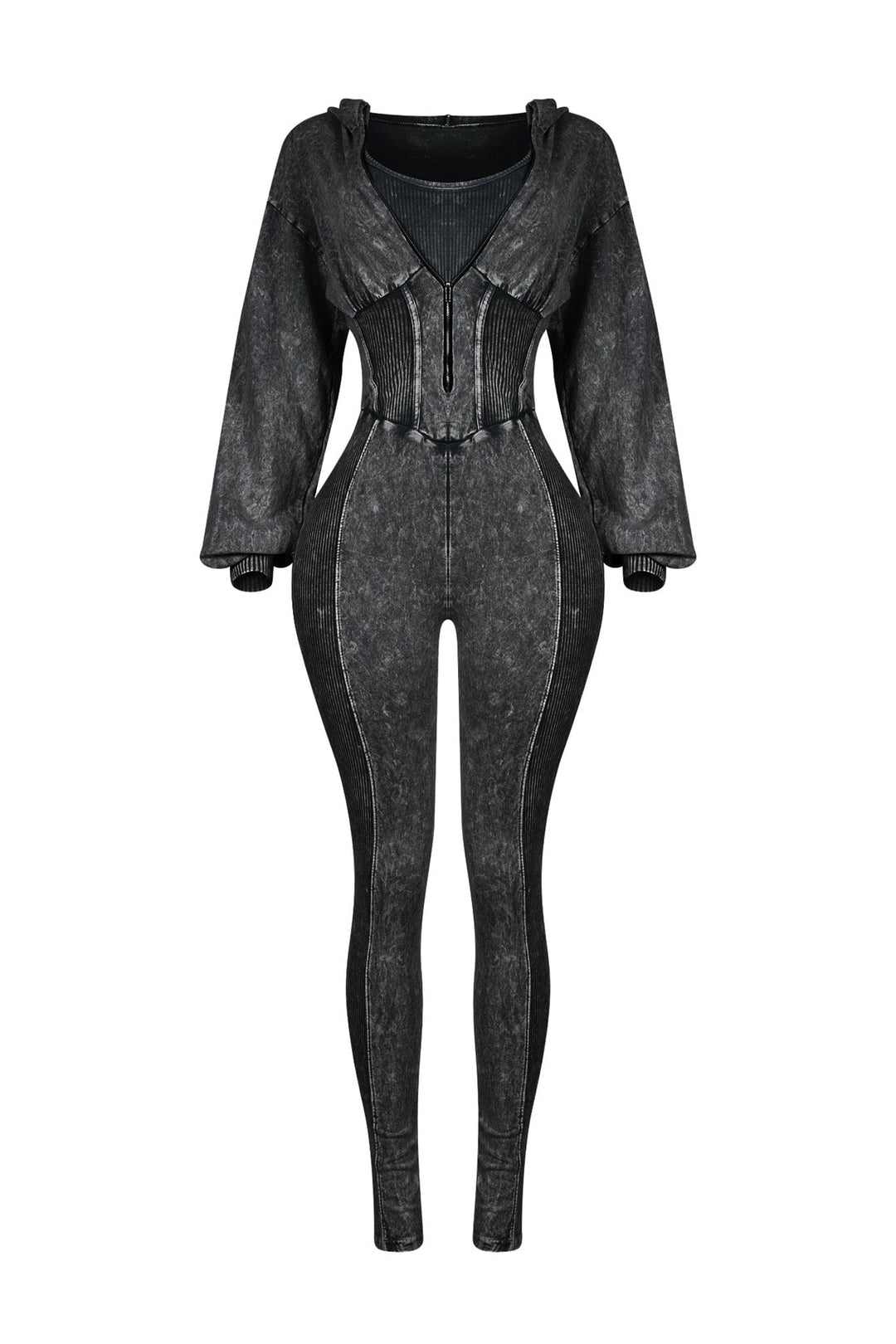 Margaret Mineral Washed Zipper Jumpsuit