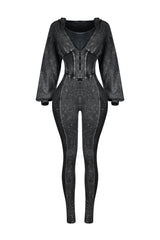 Margaret Mineral Washed Zipper Jumpsuit