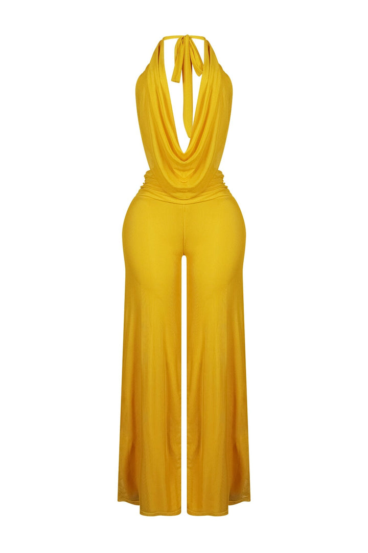 Evie Mesh Cowl Neck Jumpsuit