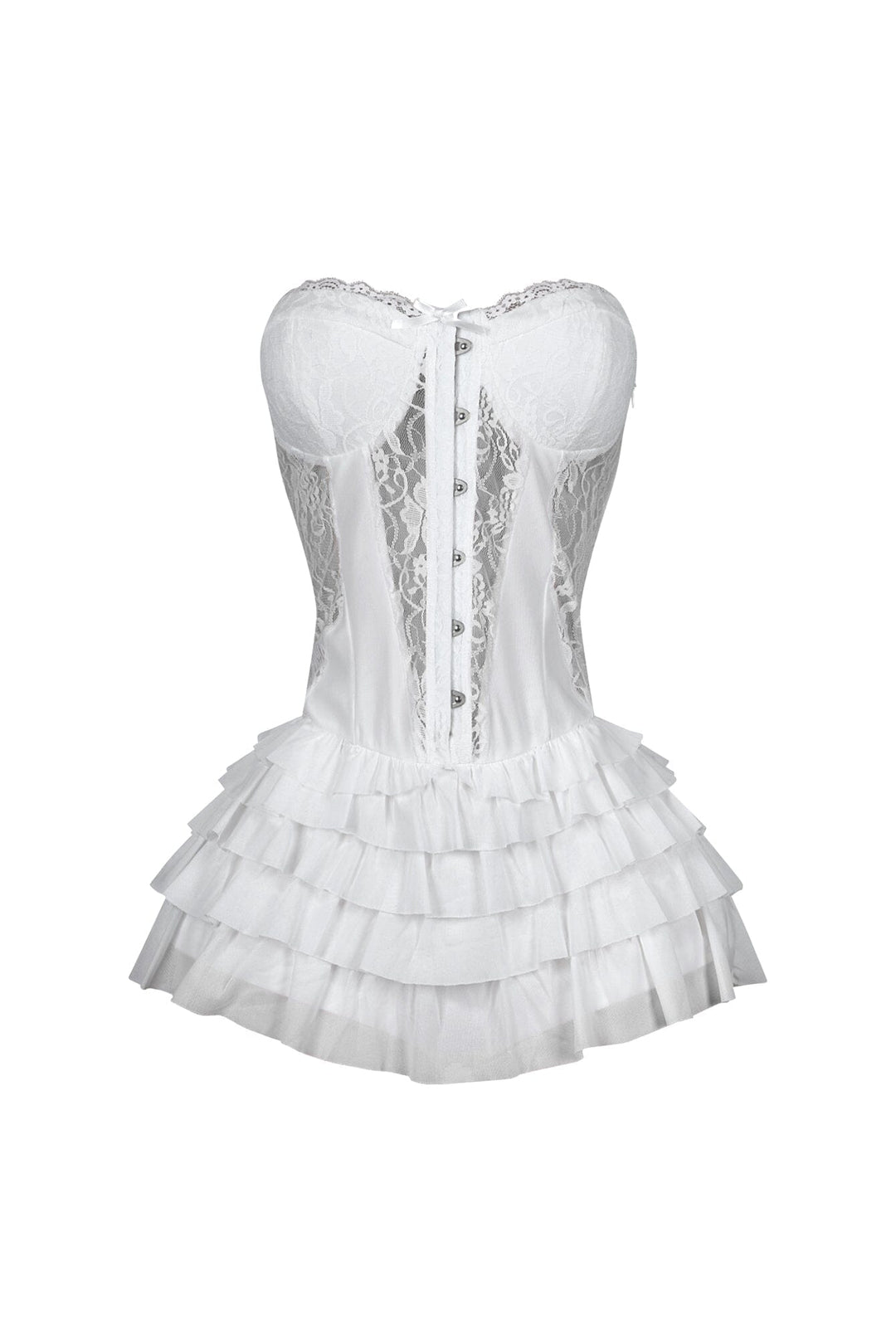 Noel Lace Tube Ruffle Mini Dress