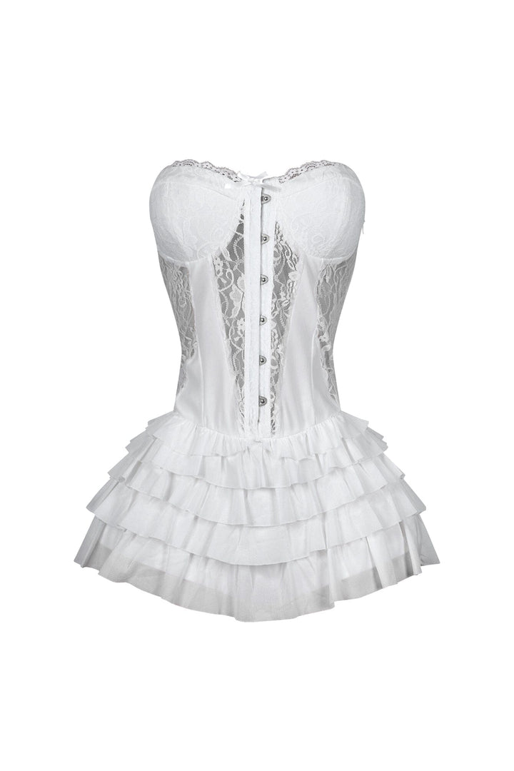Noel Lace Tube Ruffle Mini Dress