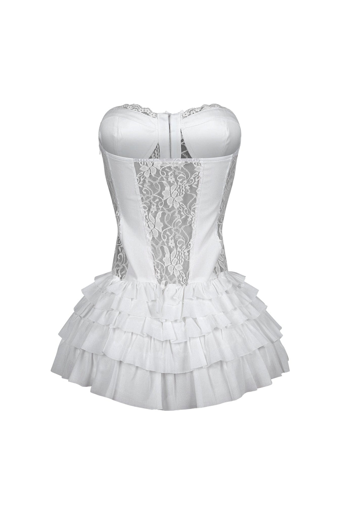 Noel Lace Tube Ruffle Mini Dress