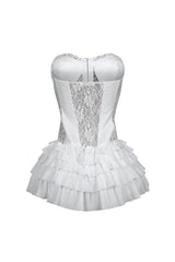 Noel Lace Tube Ruffle Mini Dress