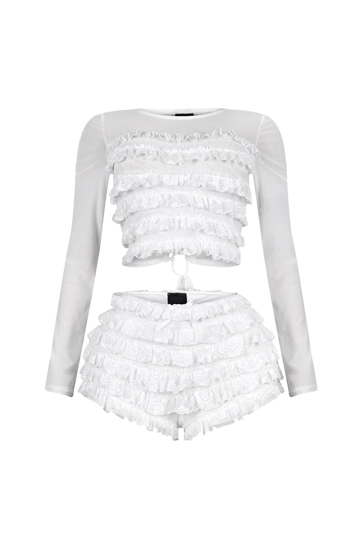 Sunny Mesh Lace Top &amp; Shorts SET
