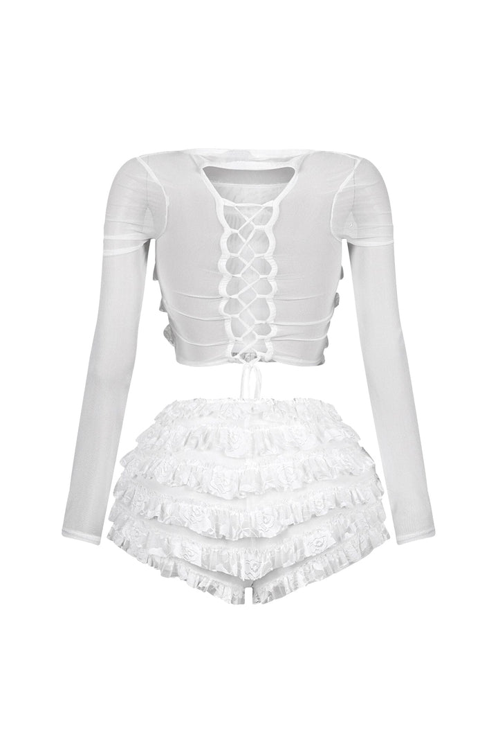 Sunny Mesh Lace Top &amp; Shorts SET