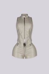 Iron Leather Halter Top &amp; Shorts SET