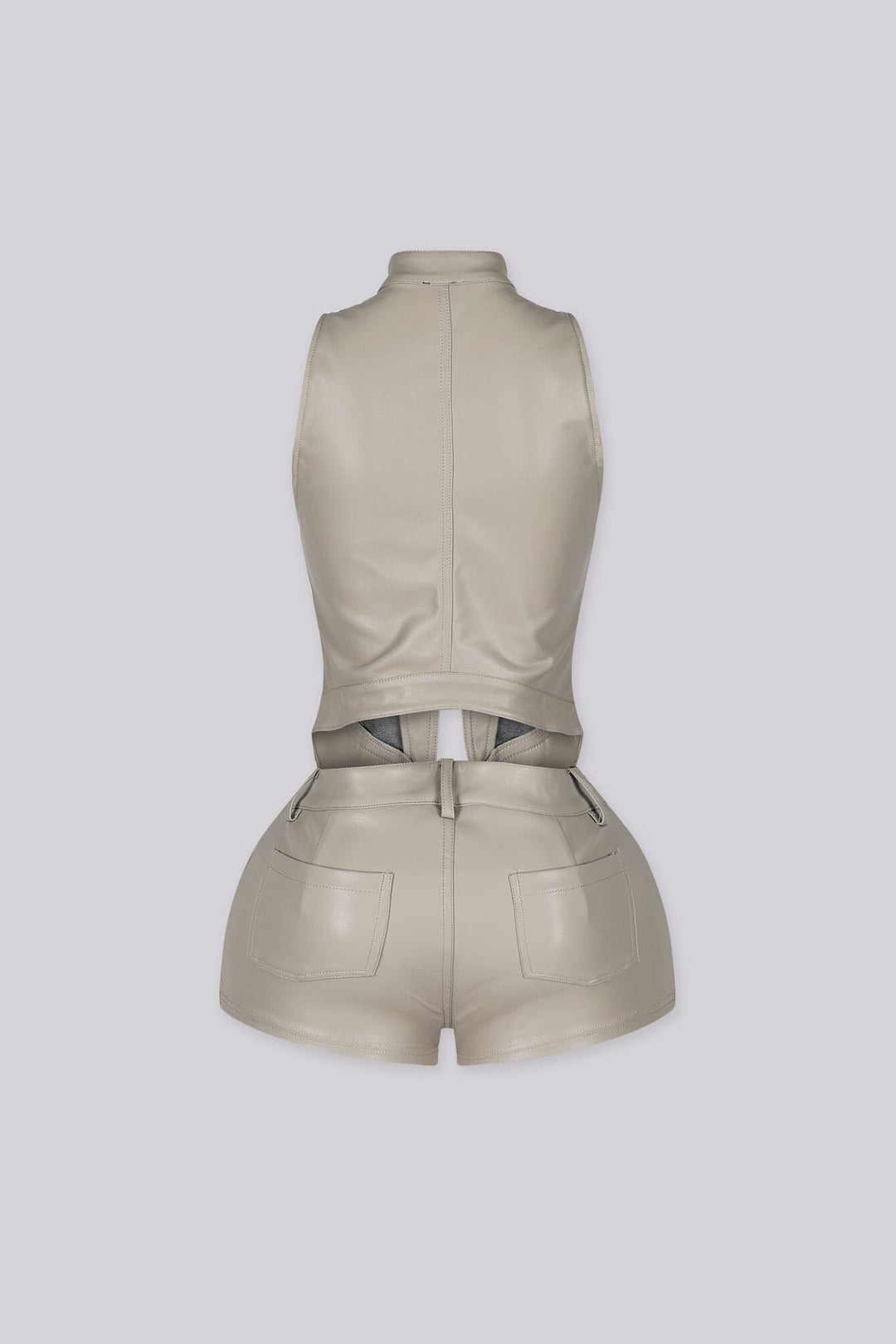 Iron Leather Halter Top &amp; Shorts SET